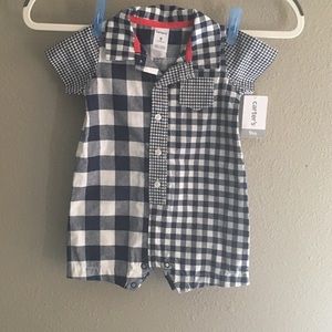 NWT Blue Checkered Romper by Carter’s